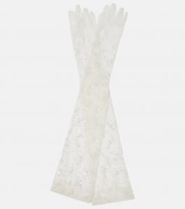 Свадебные тюлевые перчатки Safiyaa, белый