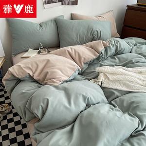 Yalu Комплект постельного белья 1,8 м, 4 предмета, пододеяльник 180х220 см, цвет матча хаки