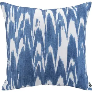 Декоративная подушка Amarador в технике батик, наволочка с наполнителем, 1 шт. H.O.C.K., Blau/dunkelblau + gemustert