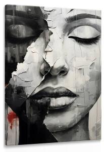 Картина на холсте Muralo Frau Gesicht Abstraktion, 20x30x30 см цвет schwarz/grau/rot/weiß