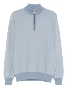 Рифленый свитер на молнии Doriani Cashmere, синий