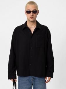 VAMOS CLO Рубашка на пуговицах Comfort Fit в черном цвете