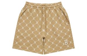 Старые Цветочные Повседневные Шорты Унисекс Светло-бежевый MLB