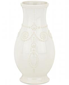 Французская рифленая ваза Perle Lenox, слоновая кость