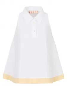Рубашка с воротником поло и контрастным подолом Marni, белый