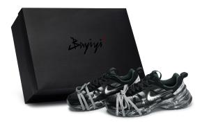 Nike V2K Run устойчивые к истиранию низкие кроссовки для женщин Black White Gray