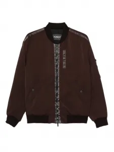 Бомбер со вставками в полоску Dondup, коричневый