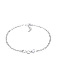 Elli Браслет Fußschmuck 925 Sterling Silber Herz, Infinity in Silber