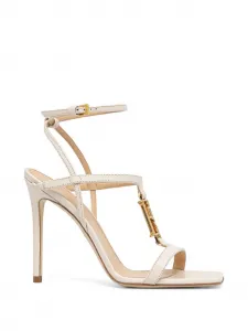 Сандалии с ремешком в виде буквы T и пряжкой Elisabetta Franchi, бежевый