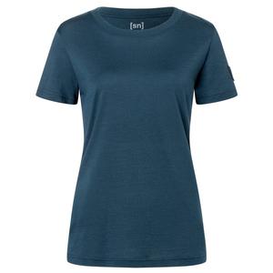 Женская повседневная футболка из органического трикотажа в рубчик - мериносовая рубашка Super.Natural, черный