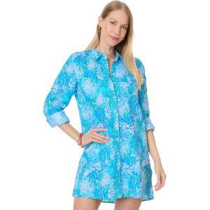 Платье Lilly Pulitzer Sea View Cover Up, цвет Las Olas Aqua Strong Current Sea