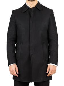 Пальто из смеси шерсти с классическим воротником, классическое пальто-тренч, зимняя куртка TruClothing, черный