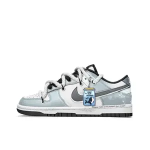 Кроссовки для скейтбординга Dunk унисекс с низким верхом синего/белого цвета Nike, синий/белый