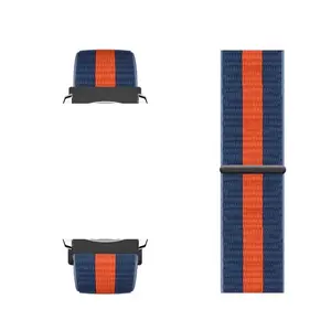 Ремешок совместимый с OPPO Nylon Материал Apple Watch Застёжка-липучка Чёрный радужный