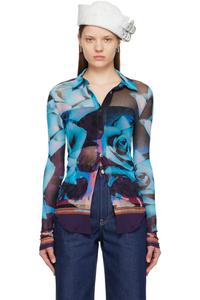 Рубашка с розами Jean Paul Gaultier, мультиколор
