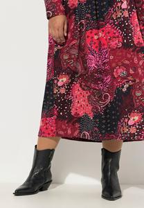 Платье из джерси PAISLEY LONG SLEEVE V-NECK MATTE Ulla Popken, розовый