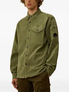 Вельветовая рубашка с накладными карманами C.P. Company, зеленый