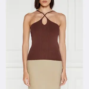 Топ Sanina узкого кроя Samsøe Samsøe, коричневый