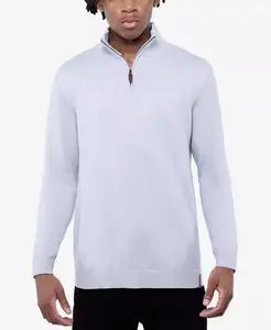 Мужской свитер с четвертью молнии и воротником-стойкой SPRING + MERCER, серый