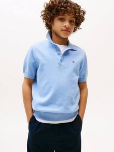 Детская хлопковая поло с коротким рукавом Tommy Hilfiger, Cloudy Blue