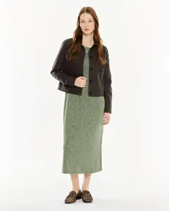 Женская куртка-ветровка с эффектом кожи и воротником-рубашкой System Action, черный