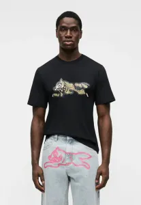 Футболка с принтом «тигровые полосы и бегущая собака». Icecream, Black