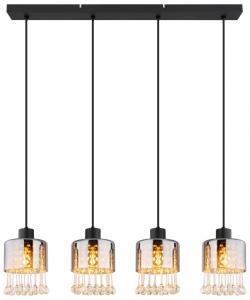 Подвесной светильник Globo прозрачный, черный, 82,5/15/120 см