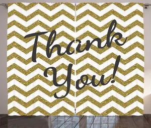 Шторы ABAKUHAUS Modern Rustic, спасибо, что выбрали Words ZigZag, универсальные ленточные шторы для гостиной с петлями и крючками, 280 x 175 см, цвет: антрацитово-серый и желтый Abakuhaus