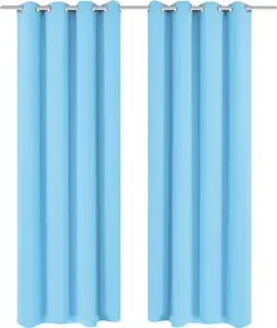 Плотные шторы, 2 шт., с металлическими люверсами, 135 х 175 см, бирюзовые DKD HOME DECOR