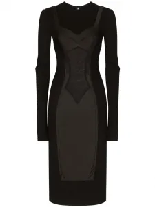 Платье-футляр с эффектом trompe l'oeil DOLCE & GABBANA, черный