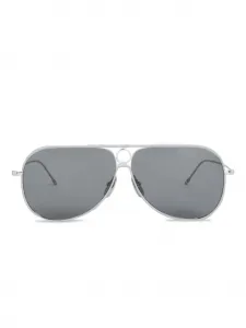 Солнцезащитные очки с двойным мостом Thom Browne, серебристый