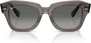 Солнцезащитные очки Ray-Ban унисекс Rb2186 State Street Square, Transparent Grey/Grey Gradient
