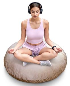 Большая круглая декоративная подушка для пола, 32 x 32 дюйма Cheer Collection, серо-коричневый