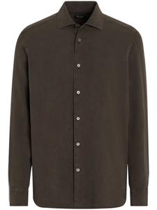 Шелковая рубашка Zegna, коричневый