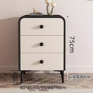 Yu Senyi Комод 50х75х40 см для гостиной из массива дерева, 3 ящика, кремовый