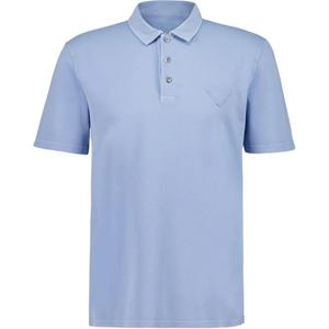 Футболка поло с треугольным логотипом PRADA, синий