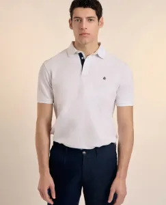 Мужская рубашка-поло классического кроя с короткими рукавами из пике Valecuatro, белый