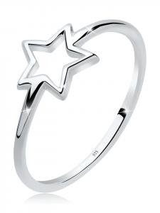 Elli Кольцо из серебра 925 пробы со звездами, звезда из серебра