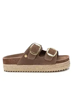 Женские замшевые плоские сандалии XTI, коричневый/бежевый