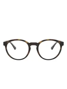 Круглые солнцезащитные очки с клипсой EMPORIO ARMANI, коричневый