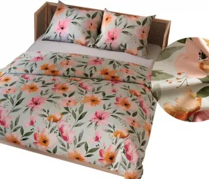 Постельное белье, хлопковый сатин 160x200 Floralis Colorful Flowers MARKIZETA HOME