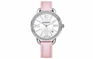 Swarovski Наручные часы кварцевый механизм кожаный ремешок серебристый циферблат женские часы