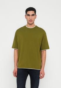 Футболка Selected Homme SLHRELAXFELIX CONTRAST O NECK TEE, Avocado/Green