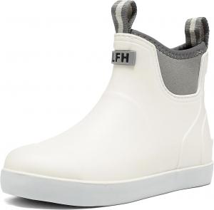 Женские ботинки на палубу, резиновые дождевые ботинки Челси с высокой голенью, с противоскользящей подошвой, водонепроницаемые, для рыбалки, работы на улице, сада и кемпинга Lezzglt, White