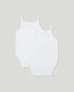 Набор из 2 боди с лямками для младенцев Cotton Juice, белый