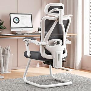 Эргономичный компьютерный стул Xihao P3 модель [откидывание 155°] белая рама черная четырехсторонняя поясничная опора для дома и офиса