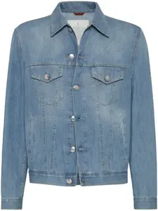Джинсовая куртка на пуговицах Brunello Cucinelli, синий