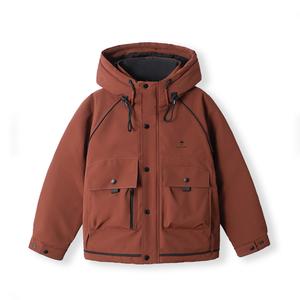 Пуховик Unisex Hooded Moderate Cargo VanCamel, burgundy