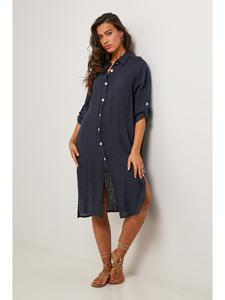 Платье до колена Le Monde du Lin, темно-синий