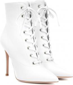 Женские ботильоны с заостренным носком на высоком каблуке, шнуровкой, стойкой к щиколотке, модные ботинки на шпильке с боковой молнией, короткие ботильоны, сексуальные туфли для свадебной вечеринки, платье Generic, White